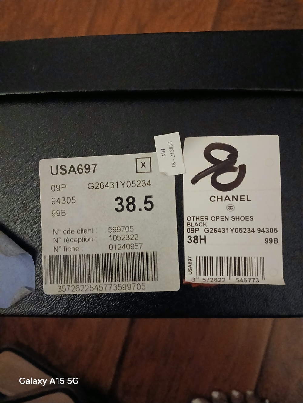 CHANEL Elegant Black Peep-Toe Heels with Gold Chain and CC Charm - Picture 14 of 14